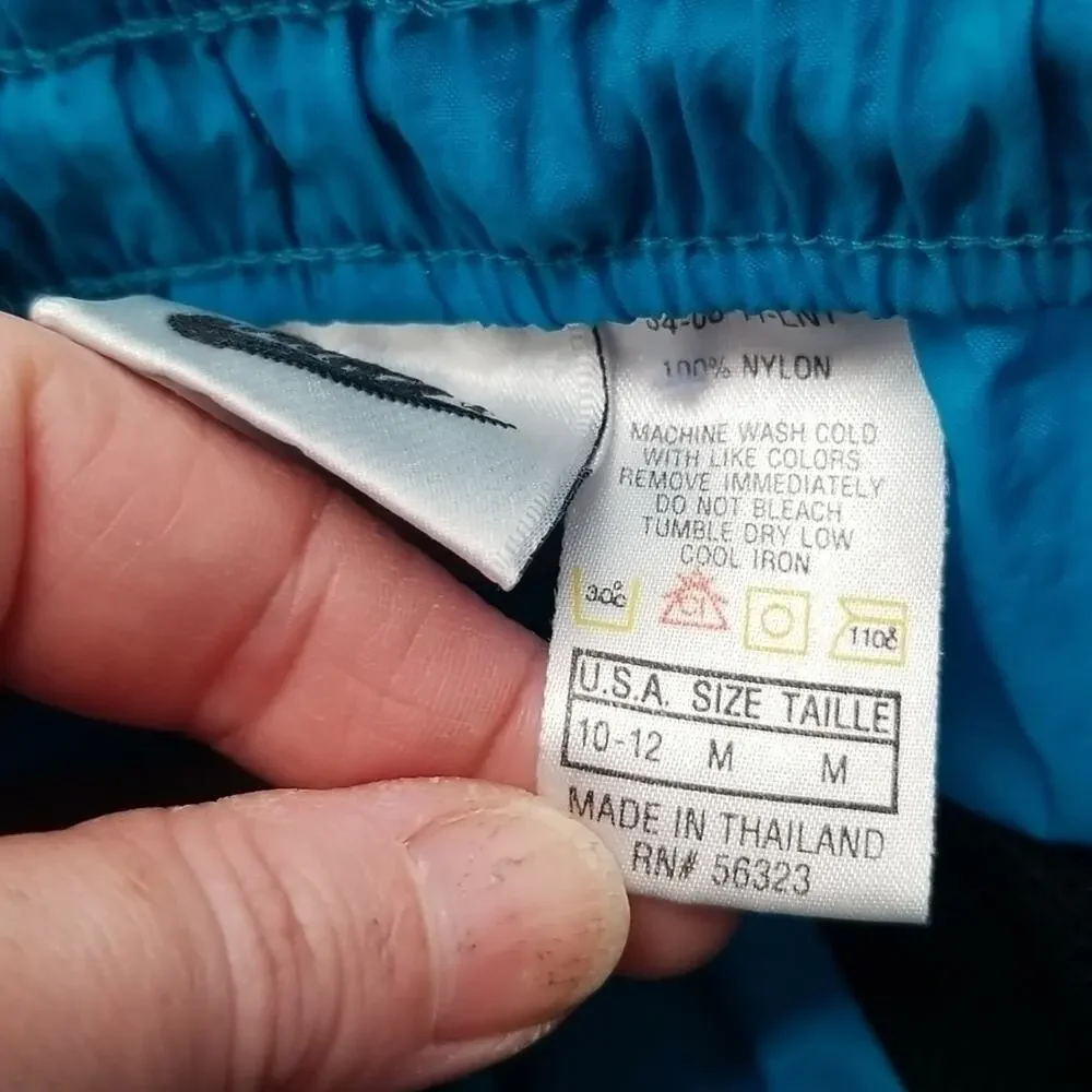 NIKE WMS Medium Vintage 90's Teal Windbreaker Lightweight Track Pants Joggers